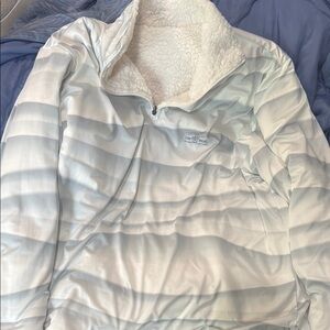 USA PALM Reversible Striped Half-Zip Pullover with Sherpa Lining